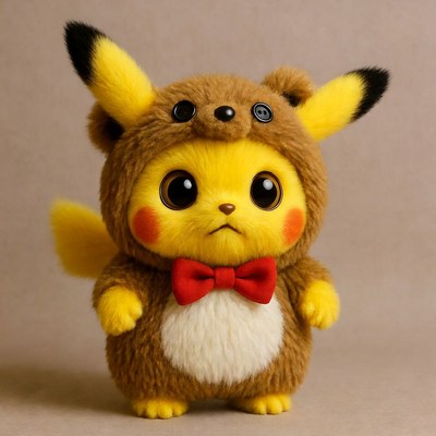 Pikachu in teddy bear costume