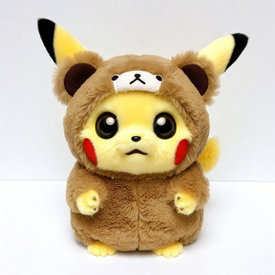 Pikachu in Brown Teddy Bear Costume