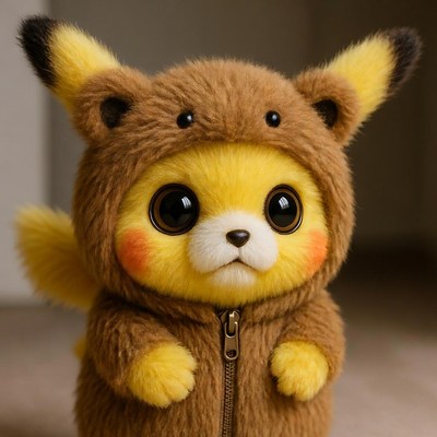 Pikachu in Brown Hoodie