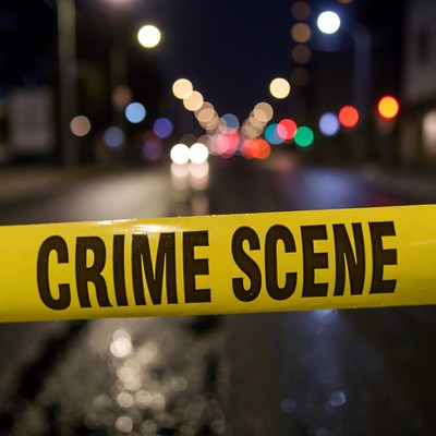 Crime Scene Tape at Night