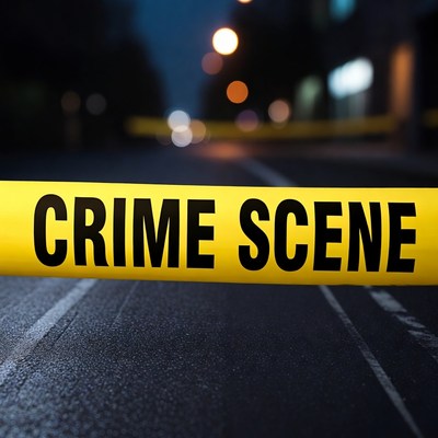 Crime Scene Tape at Night