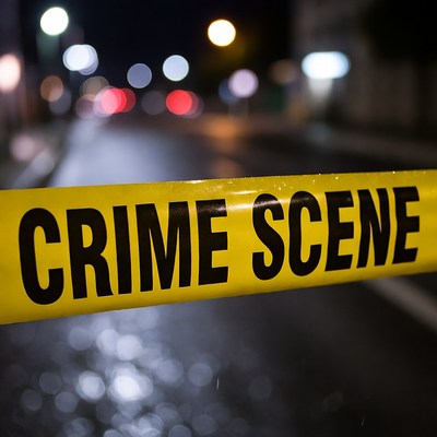 Crime Scene Tape at Night