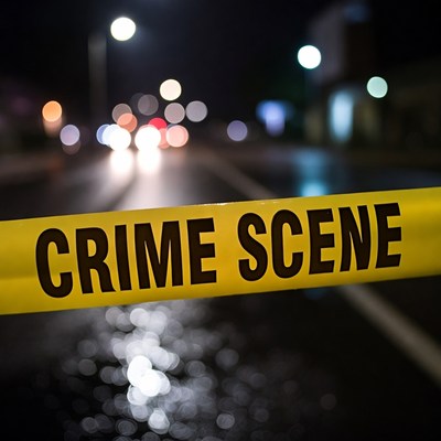 Crime Scene Tape at Night