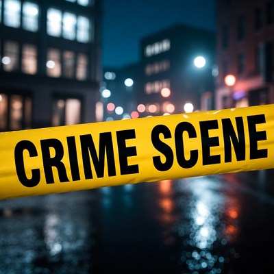 Crime Scene Tape at Night