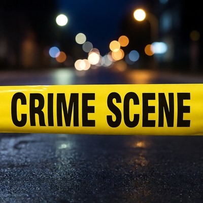 Crime Scene Tape at Night