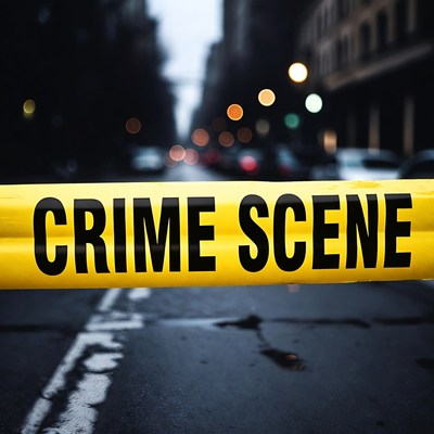 Crime Scene Tape on Urban Street