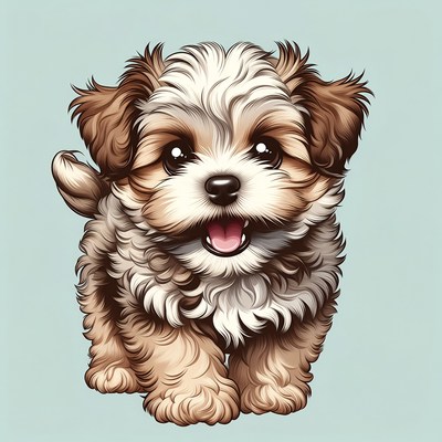 Cute Shih Tzu Puppy Illustration