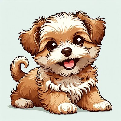 Cute Shih Tzu puppy illustration