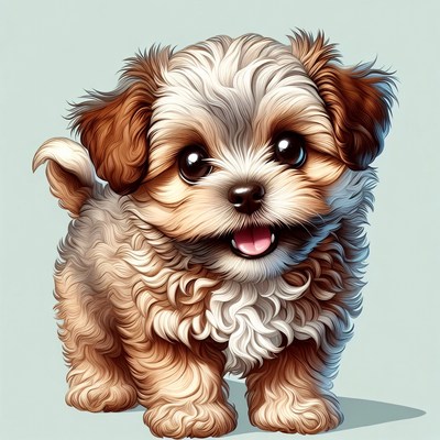 Cute fluffy puppy illustration