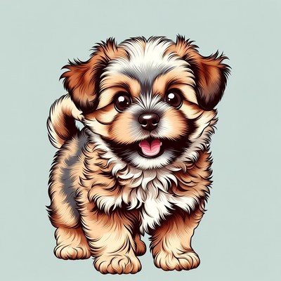 Cute Yorkshire Terrier puppy illustration