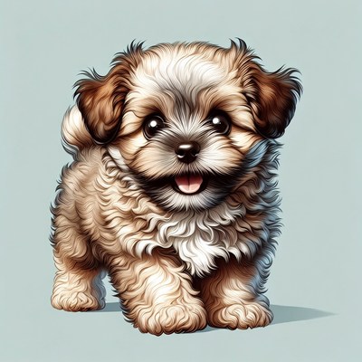 Cute Shih Tzu Puppy Illustration