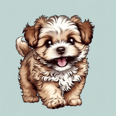 Cute Shih Tzu puppy illustration
