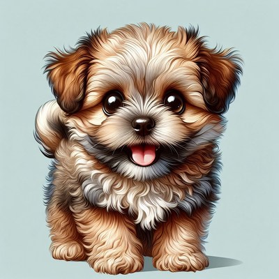 Cute Shih Tzu Puppy Illustration