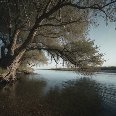 Large Tree by Calm River