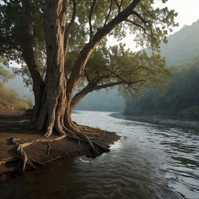 Large Tree by Riverside