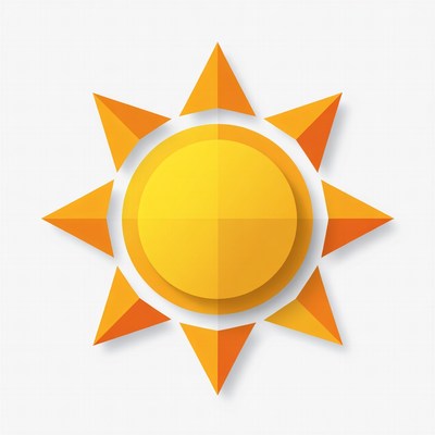 Yellow geometric sun illustration