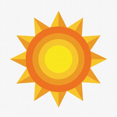 Bright yellow sun illustration