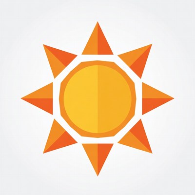 Geometric Yellow Sun Icon