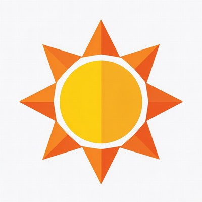 Geometric Orange Sun Icon