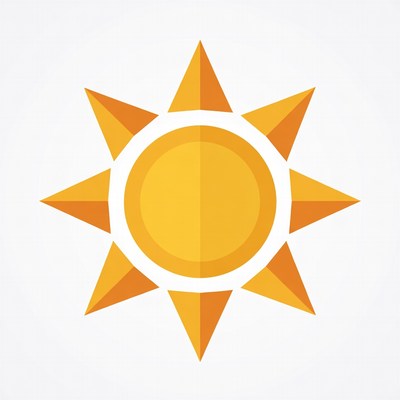 Bright yellow sun illustration