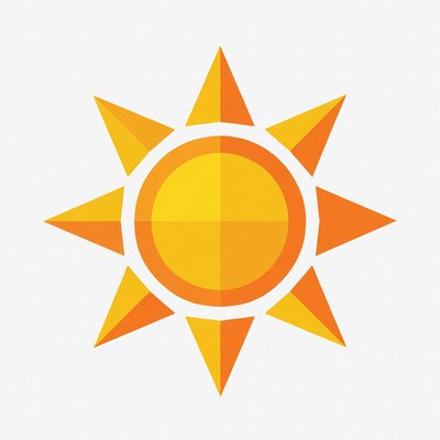 Bright yellow sun illustration