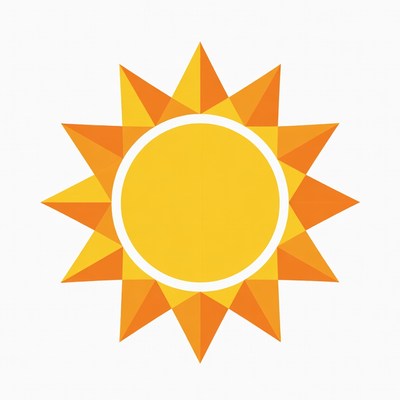 Bright Yellow Sun Icon