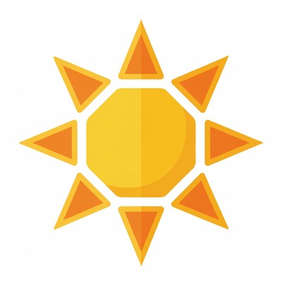 Bright yellow sun illustration
