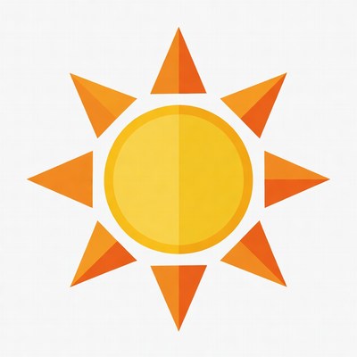 Bright orange sun illustration
