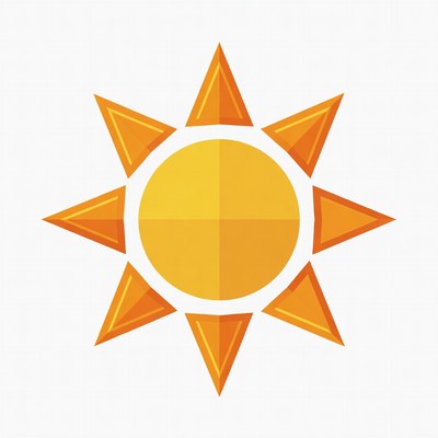 Bright yellow sun illustration