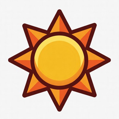 Bright yellow cartoon sun