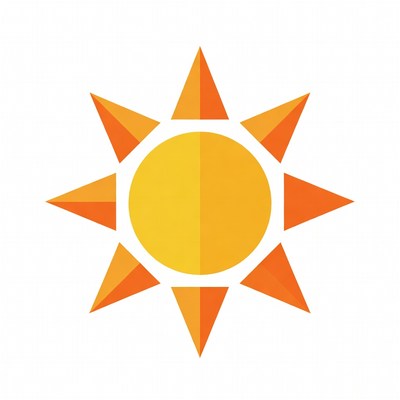 Bright yellow sun illustration