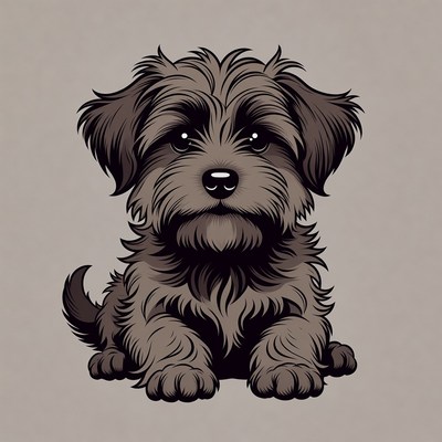 Cute fluffy puppy illustration
