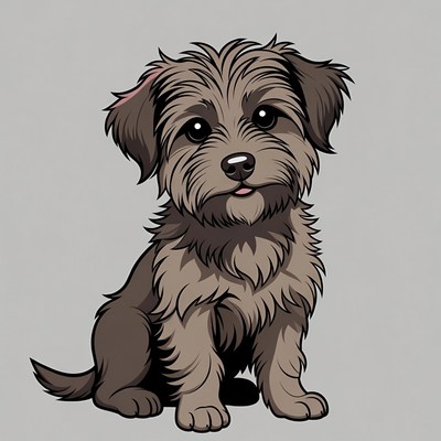 Cute fluffy puppy sitting