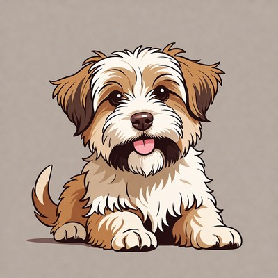 Cute Shih Tzu puppy illustration