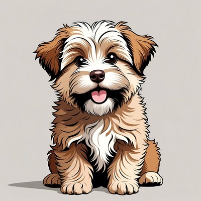 Cute fluffy puppy illustration