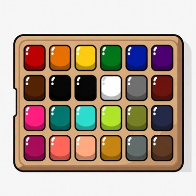 Colorful Paint Palette Illustration