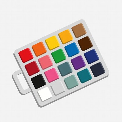 Colorful watercolor paint palette