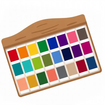 Colorful watercolor paint palette