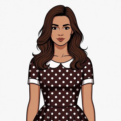 Woman in polka dot dress