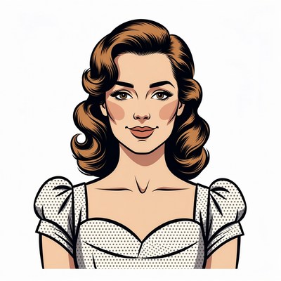 Vintage Pop Art Woman Portrait