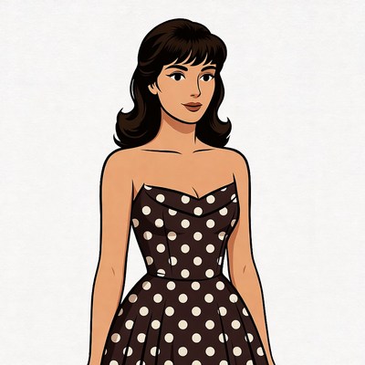 Woman in polka dot dress