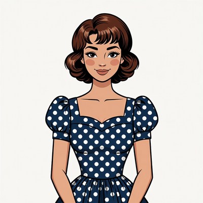 Woman in polka dot dress