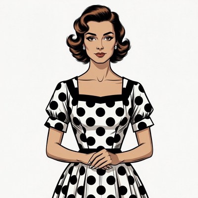 Woman in polka dot dress