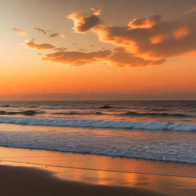 Ocean Waves at Sunset Beach