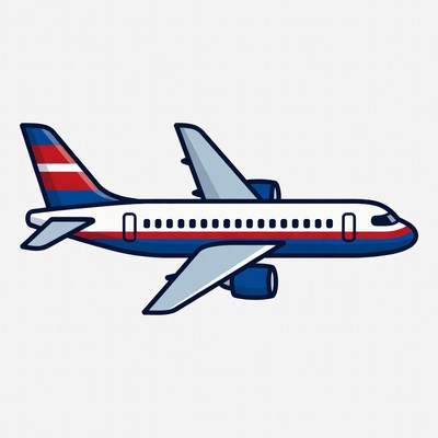 Blue Airplane Clipart Illustration
