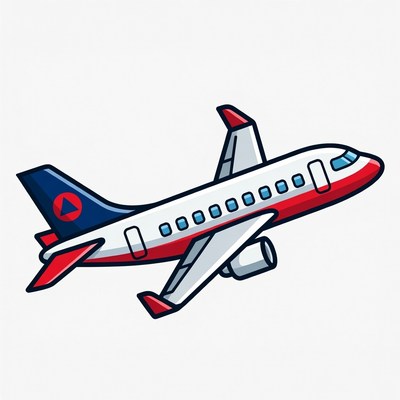 Cartoon Airplane Flying