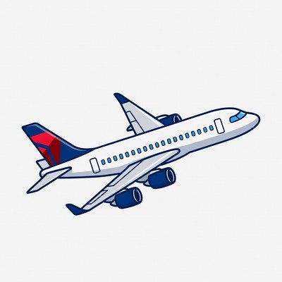 Delta Airlines Airplane Illustration