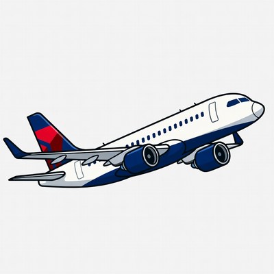 Delta Airlines airplane illustration