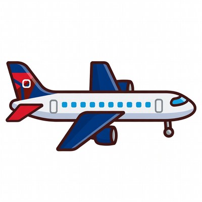 Blue Airplane Clipart Illustration