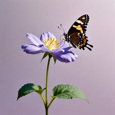 Butterfly on purple flower